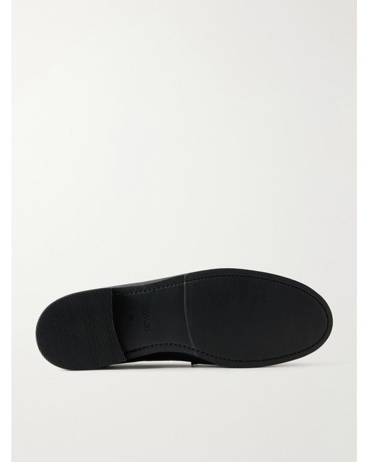 Morjas Black The Ivy Suede Penny Loafers for men