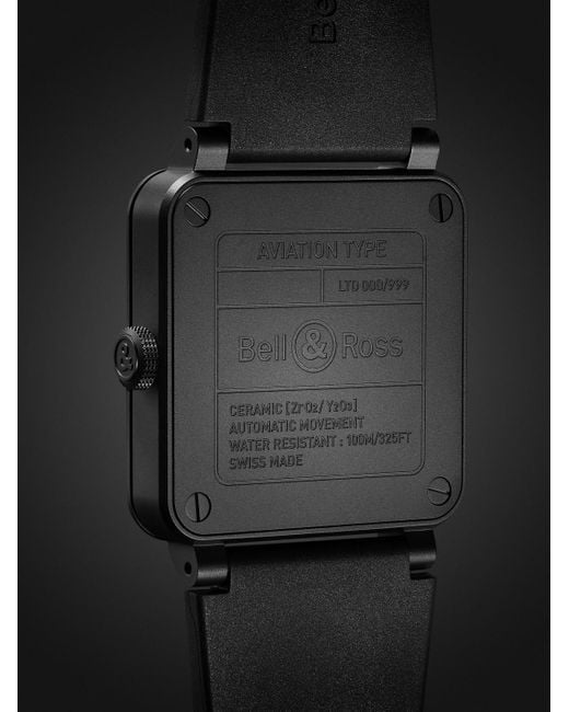 Bell & Ross Black Br 03 Gyrocompass Limited Edition Automatic 41mm Ceramic And Rubber Watch, Ref. No. Br03a-cps-ce/srb for men