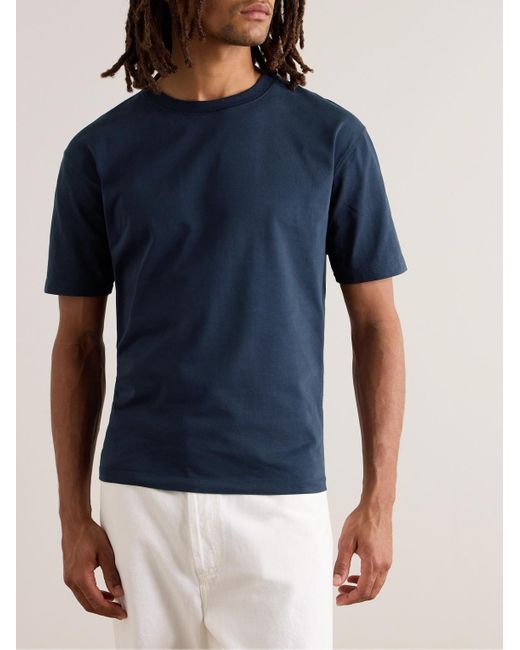Drake's T-Shirt aus Baumwoll-Jersey in Blue für Herren