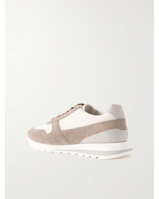 Brunello Cucinelli Natural Suede-Calfskin Runner Sneakers for men