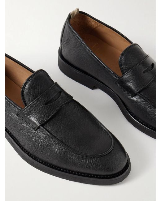 Officine Creative Black Opera Flexi 101 Deerskin Penny Loafers for men