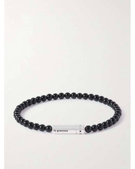 Le Gramme Black 11G Sterling And Onyx Beaded Bracelet for men
