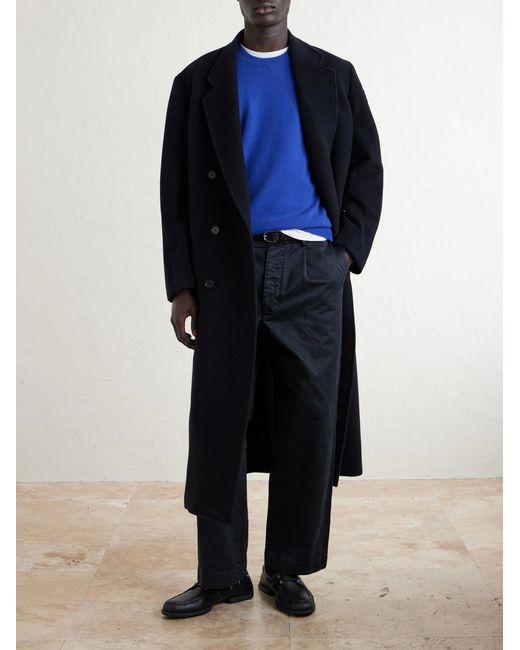 Auralee Blue Cashmere Sweater for men