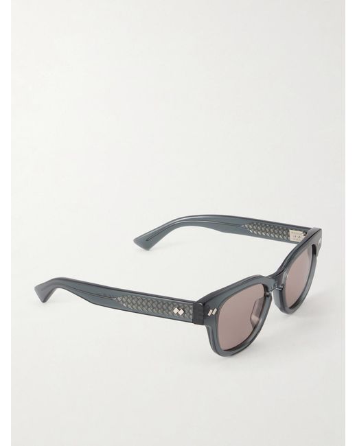 Bottega Veneta Gray Round-Frame Acetate Sunglasses for men