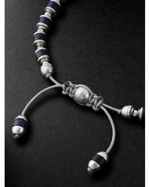Saguaro Sterling Lapis Lazuli Beaded Bracelet di MAOR in Black da Uomo