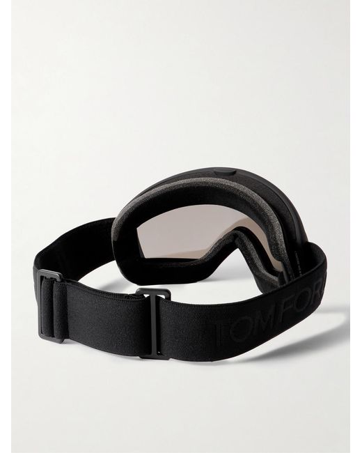 Tom Ford Blue Webbing-Trimmed Mirrored Ski Goggles for men