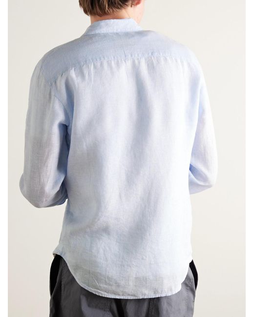Club Monaco Luxe Hemd aus Leinen mit Streifen in White für Herren