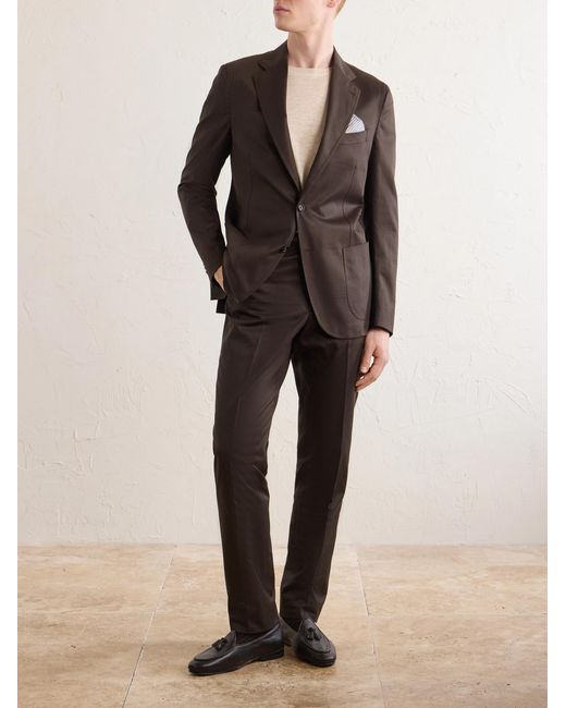 De Petrillo Black Cotton Suit Jacket for men