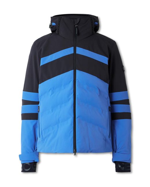 Bogner Blue Henri Striped Padded Hooded Ski Jacket for men