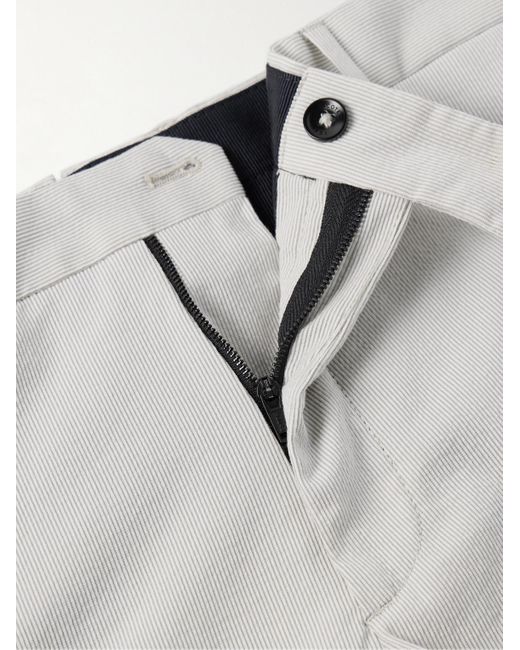 Incotex Gray Venezia 1951 Slim-fit Pinstriped Cotton-blend Seersucker Trousers for men