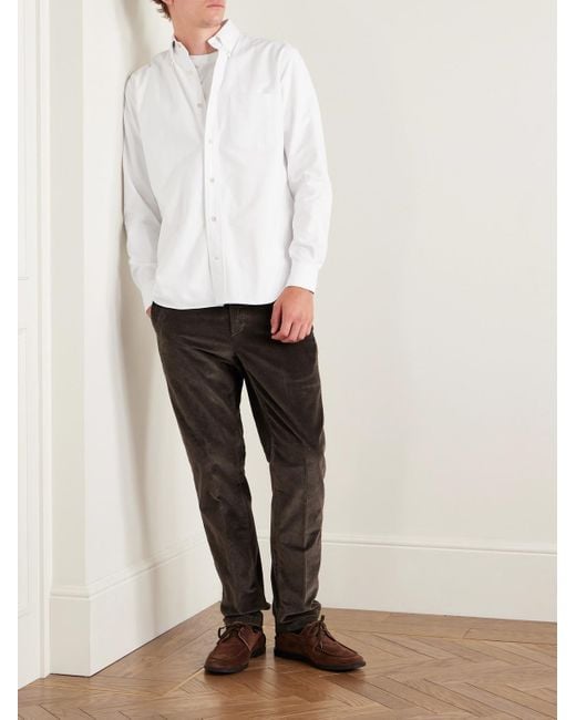 Eleventy Hemd aus Baumwoll-Oxford mit Button-Down-Kragen in White für Herren