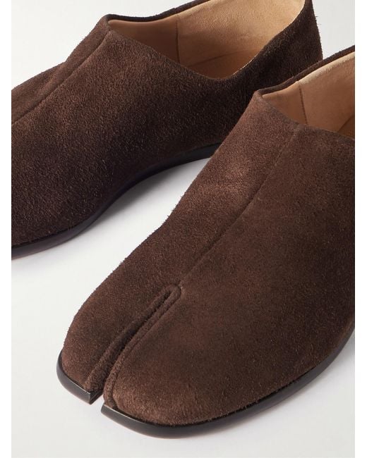 Maison Margiela Brown Tabi Split-Toe Suede Loafers for men