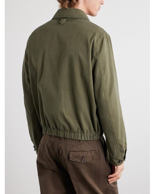 Drake's Green Cotton Blouson Reversible Jacket for men