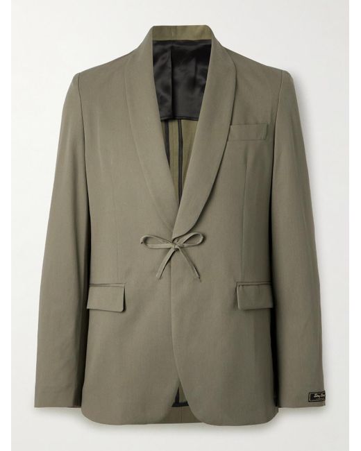 A Kind Of Guise Green Shinji Lyocell And Cotton-blend Suit Jacket for men