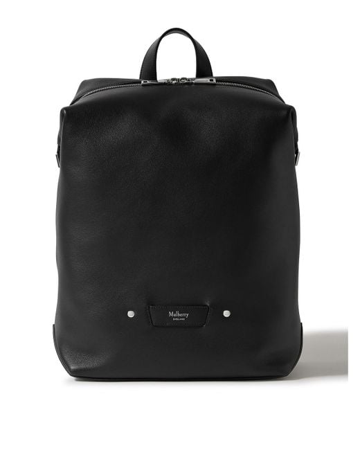 Mulberry Black Rye Full-Grain Leather Backpack for men