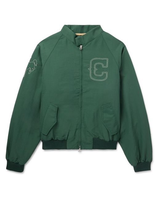 CHERRY LA Green Logo-embroidered Nylon Bomber Jacket for men