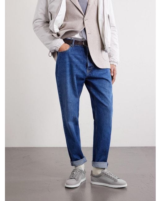 Brunello Cucinelli Gray Suede Sneakers for men
