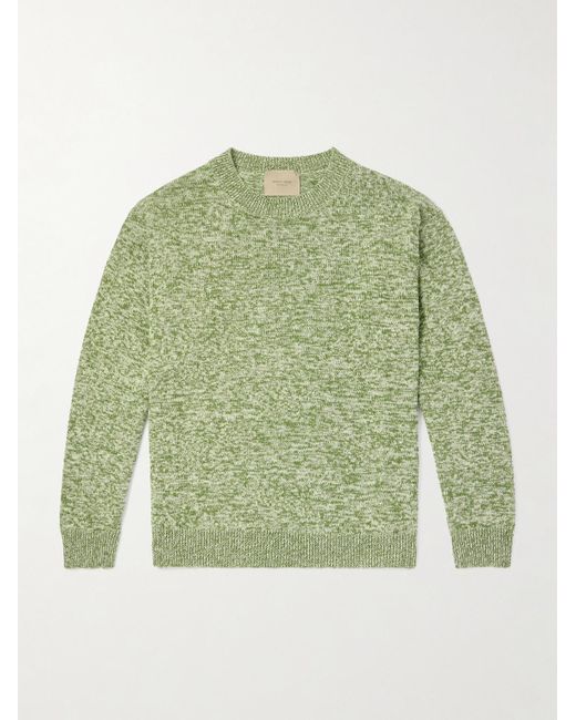 Federico Curradi Green Linen And Cotton-Blend Sweater for men