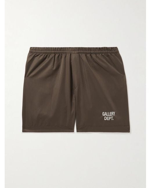 GALLERY DEPT. Brown Zuma Straight-leg Embroidered Cotton-jersey Shorts for men