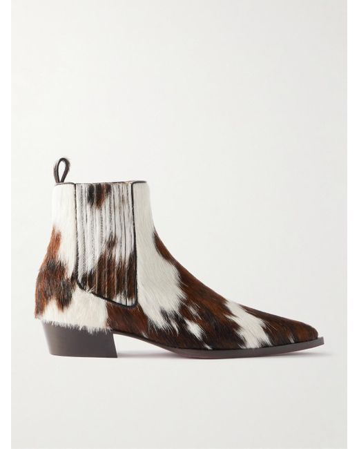 Christian Louboutin Natural Cheliviss Cow-print Calf Hair Ankle Boots for men