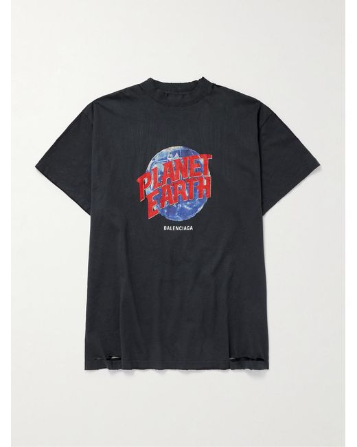 Balenciaga Black Planet Earth Oversize T-Shirt for men
