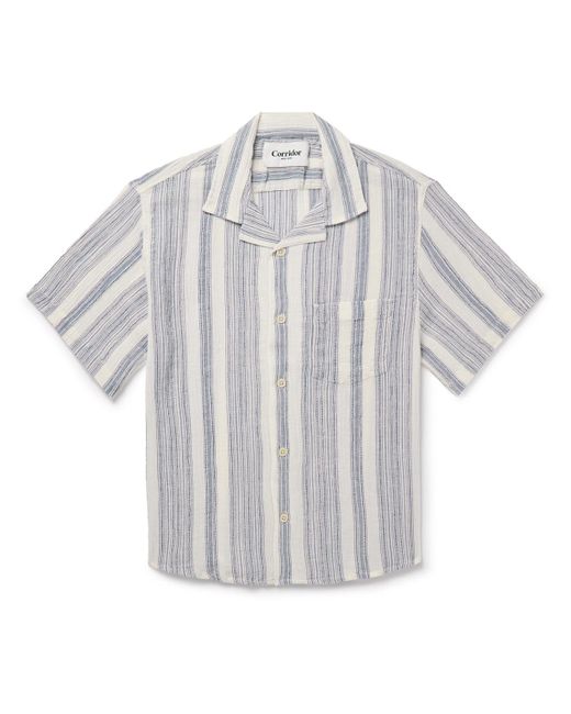 Corridor NYC White Tallis Camp-collar Striped Cotton-gauze Shirt for men