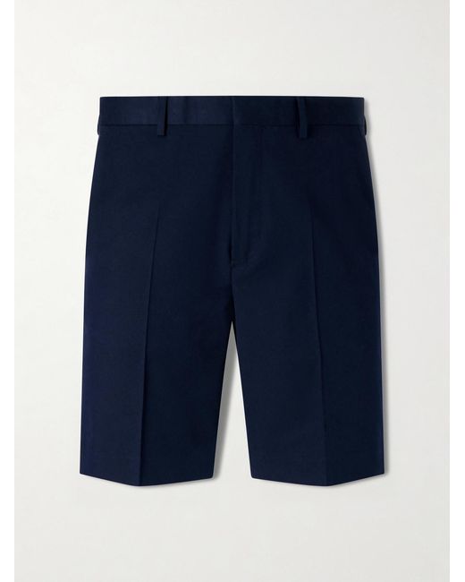 Dries Van Noten Blue Straight-Leg Cotton And Wool-Blend Shorts for men