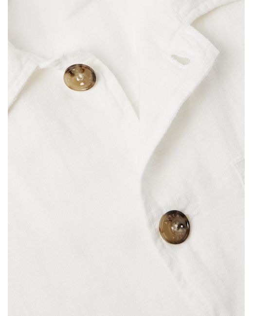 Altea Constantin Hemdjacke aus Leinen in Stückfärbung in White für Herren