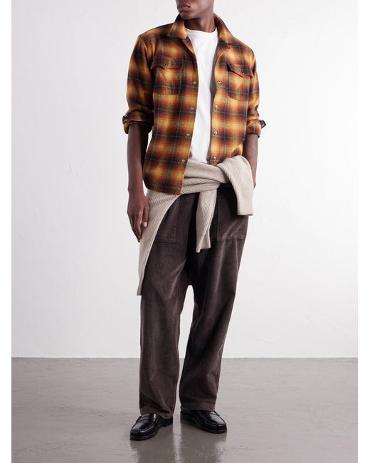 FRIZMWORKS Brown Straight-Leg Cotton-Corduroy Trousers for men