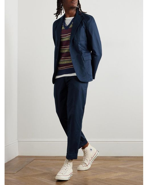 Beams Plus Ivy gerade geschnittene Hose aus Baumwoll-Twill in Blue für Herren