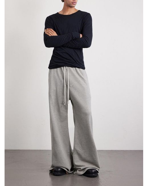 Rick Owens Gray Geth Belas Wide-leg Cotton-blend Jersey Sweatpants for men