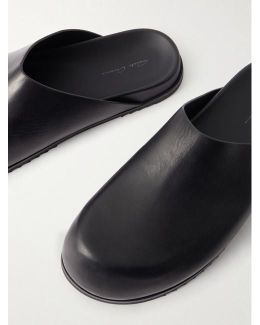 Rick Owens White Granola Leather Mules for men