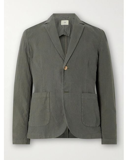 Folk Green Linen And Cotton-Blend Blazer for men