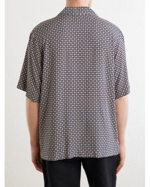 A.P.C. Gray Bennet Printed Crepe De Chine Shirt for men