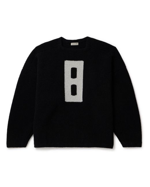 Fear Of God Black Oversized Intarsia-knit Virgin Wool-blend Bouclé Sweater for men
