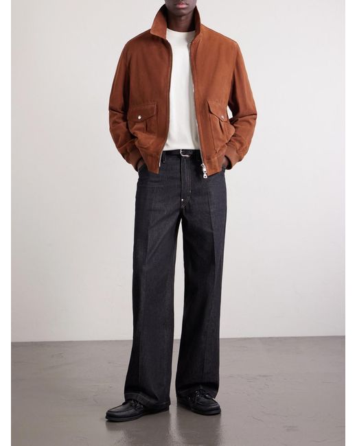 Mr P. Brown Suede Blouson Jacket for men
