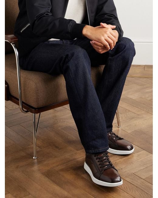 Berluti Brown Stellar Venezia Leather Sneakers for men
