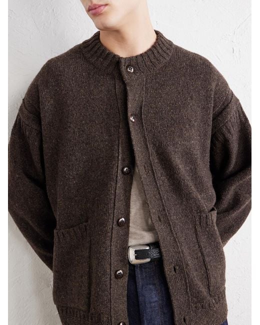 Folk Brown Knitted Cardigan for men