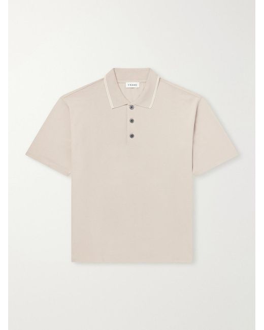 FRAME Natural Cotton-Piqué Polo Shirt for men