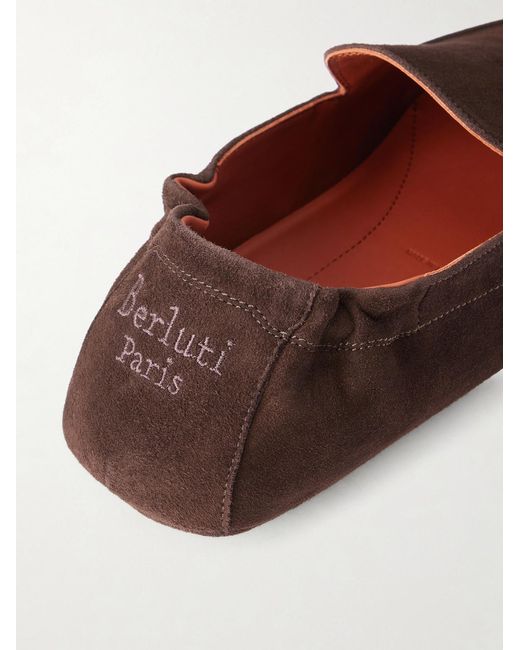 Berluti Brown Far Niente Suede Driving Shoes for men