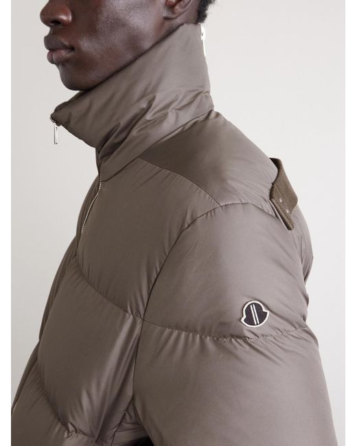 Rick Owens Brown Moncler Quilted Shell Down Jacket for men