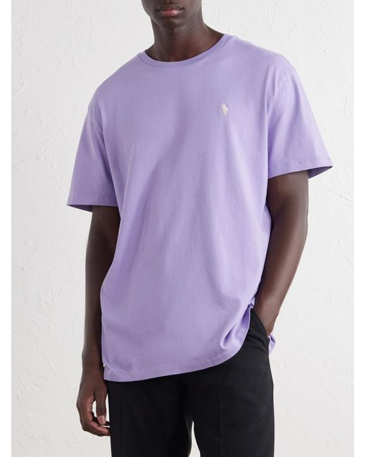 Polo Ralph Lauren Purple Logo-embroidered Cotton-jersey T-shirt for men