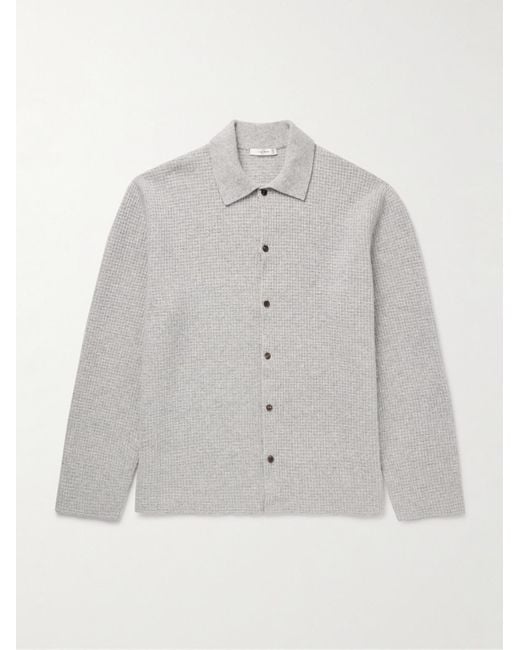 The Row Gray Barkley Waffle-Knit Wool And Cashmere-Blend Overshirt for men