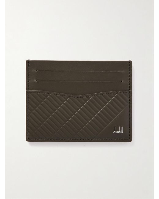 Dunhill Green Contour Embossed Leather Cardholder for men