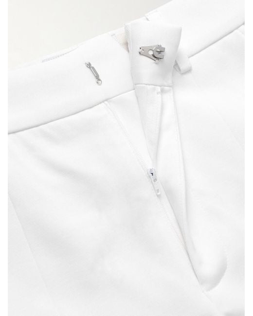 Shorts a gamba dritta in maglia con righe e logo applicato di Casablancabrand in White da Uomo