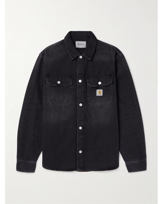 Carhartt Blue Harvey Denim Shirt Jacket for men