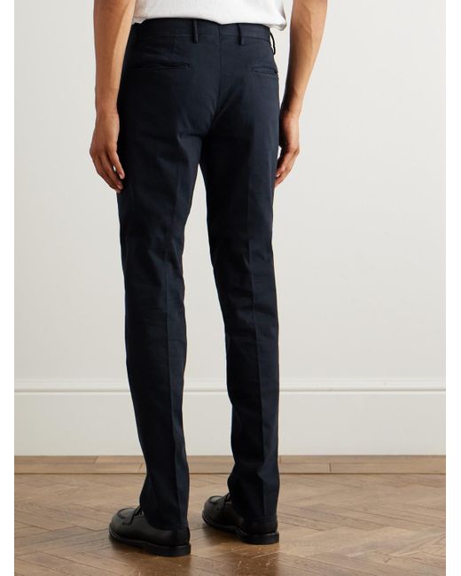 Slowear Blue Incotex Straight-leg Cotton-blend Twill Trousers for men