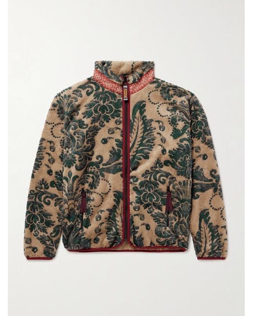 Kapital Natural Damask Printed Fleece Jacket for men