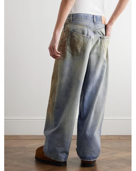 Acne Blue Straight-Leg Distressed Jeans for men