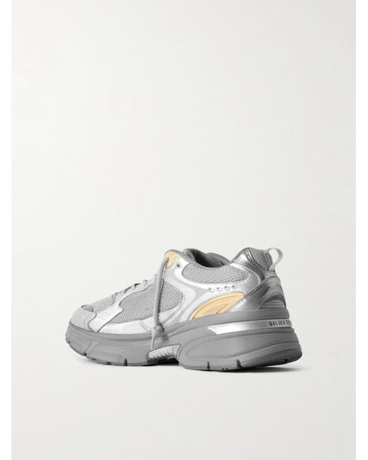 Golden Goose Deluxe Brand Gray Lightstar Rubber-Trimmed Metallic Leather And Mesh Sneakers for men